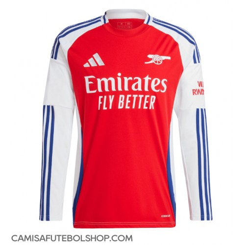 Camisa de time de futebol Arsenal Replicas 1º Equipamento 2024-25 Manga Comprida